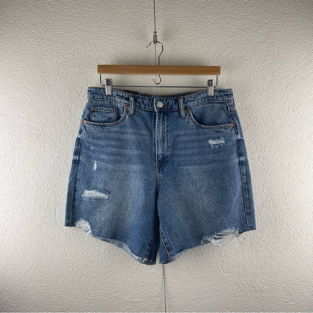 Blank NYC l 31 The Warren Work With Me High Rise Distressed Cutoff Denim Shorts